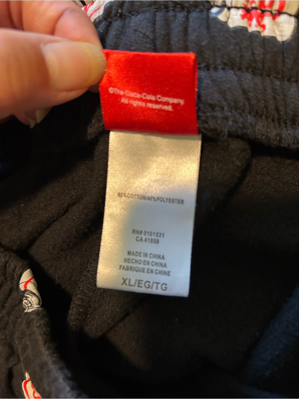 NWOT Coca-Cola Diet Coke Fleece Shorts Black Loungewear Sleepwear Ladies Size L - Picture 4 of 5